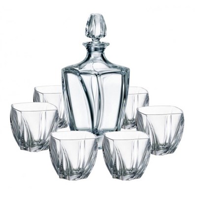 Buy And Send Bohemia Neptune Crystal Decanter Set with 6 Neptune Glasses